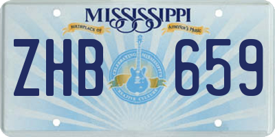 MS license plate ZHB659