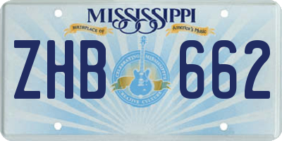 MS license plate ZHB662