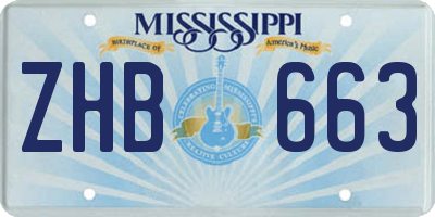 MS license plate ZHB663