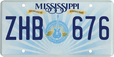 MS license plate ZHB676