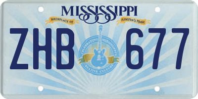 MS license plate ZHB677