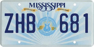 MS license plate ZHB681