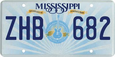 MS license plate ZHB682