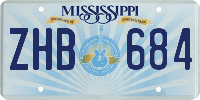 MS license plate ZHB684