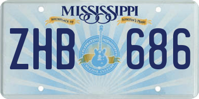 MS license plate ZHB686
