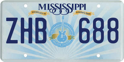 MS license plate ZHB688