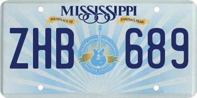MS license plate ZHB689