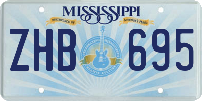MS license plate ZHB695