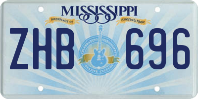 MS license plate ZHB696