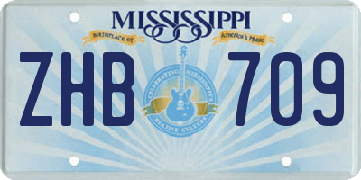 MS license plate ZHB709