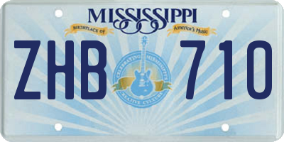 MS license plate ZHB710