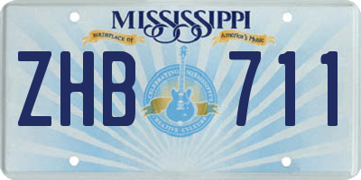 MS license plate ZHB711