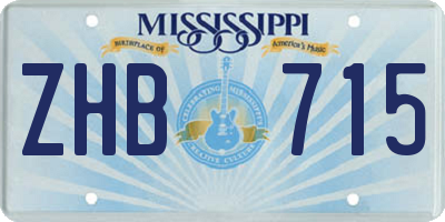 MS license plate ZHB715