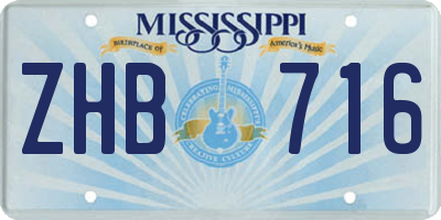 MS license plate ZHB716