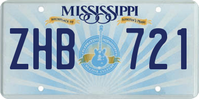 MS license plate ZHB721
