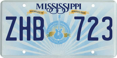 MS license plate ZHB723