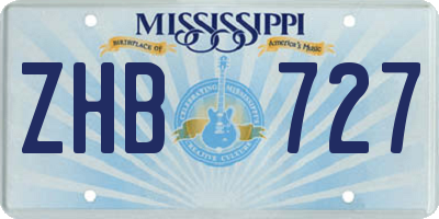 MS license plate ZHB727