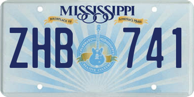 MS license plate ZHB741