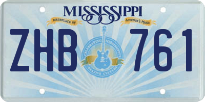 MS license plate ZHB761