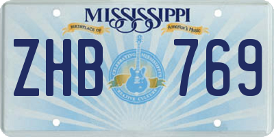 MS license plate ZHB769