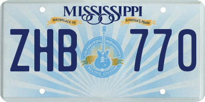 MS license plate ZHB770