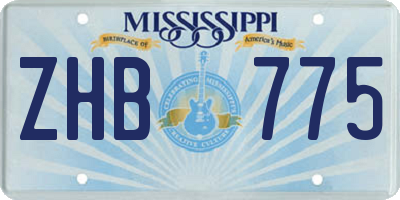 MS license plate ZHB775