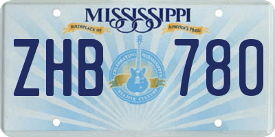 MS license plate ZHB780
