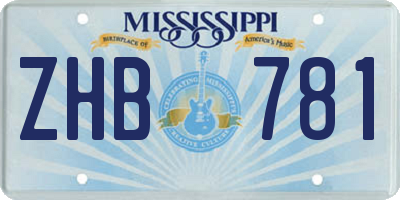 MS license plate ZHB781