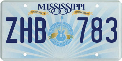 MS license plate ZHB783