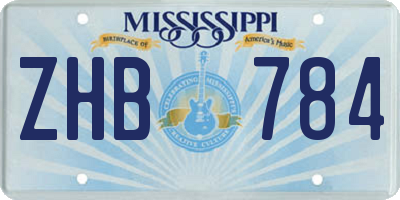 MS license plate ZHB784