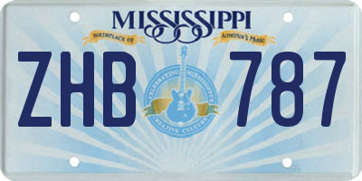 MS license plate ZHB787