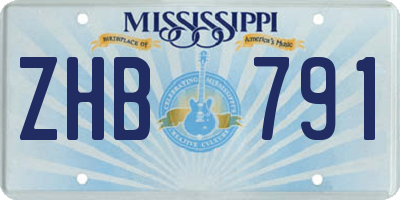 MS license plate ZHB791