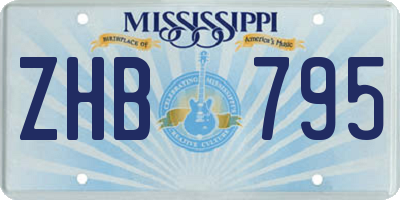 MS license plate ZHB795