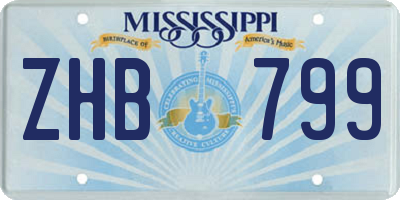 MS license plate ZHB799