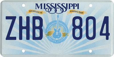 MS license plate ZHB804