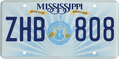 MS license plate ZHB808