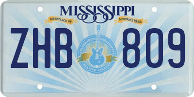MS license plate ZHB809