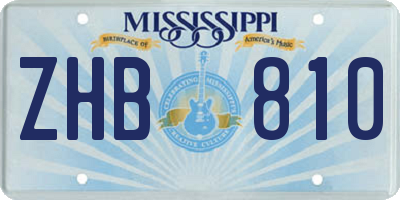 MS license plate ZHB810