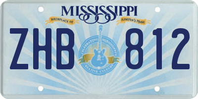 MS license plate ZHB812