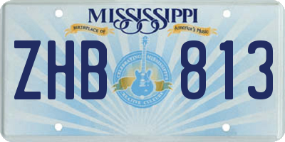 MS license plate ZHB813