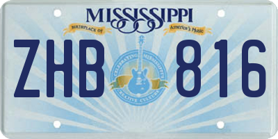 MS license plate ZHB816