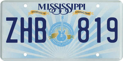 MS license plate ZHB819