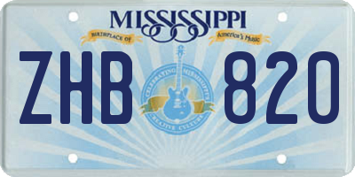MS license plate ZHB820