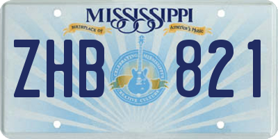 MS license plate ZHB821