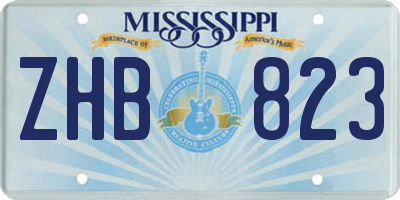 MS license plate ZHB823