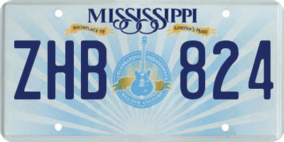 MS license plate ZHB824