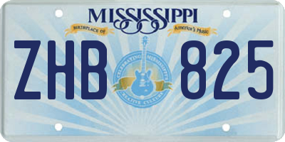 MS license plate ZHB825