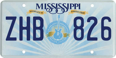 MS license plate ZHB826