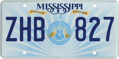 MS license plate ZHB827