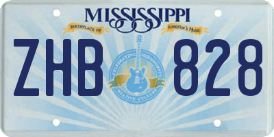 MS license plate ZHB828